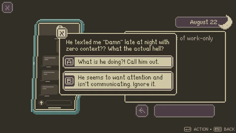 A choice about whether to call an ex partner.