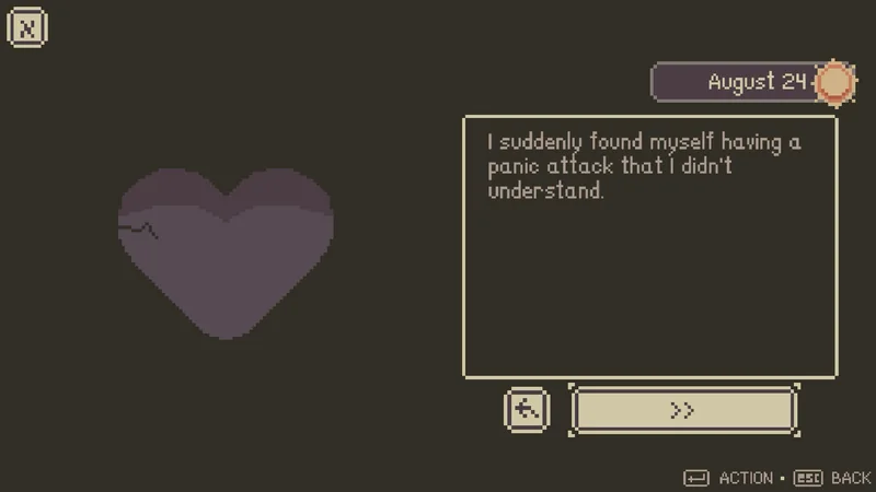 A cracked heart during a panic attack.