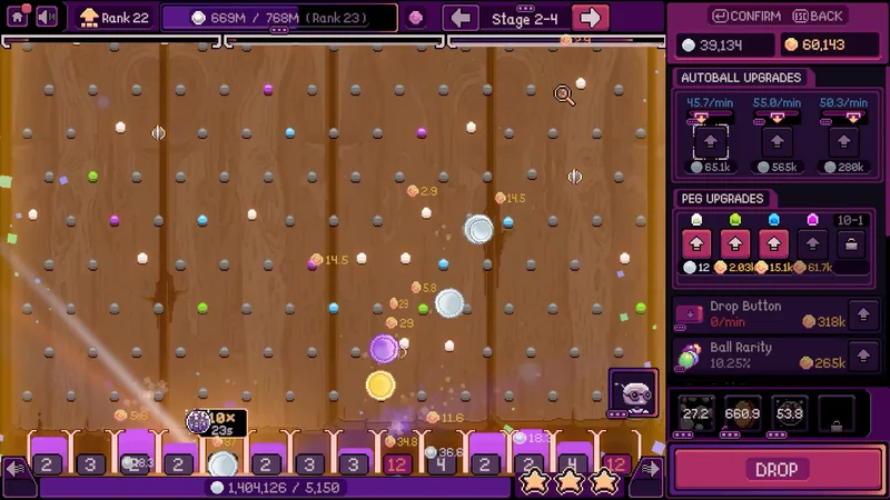 Wooden pegboard stage.